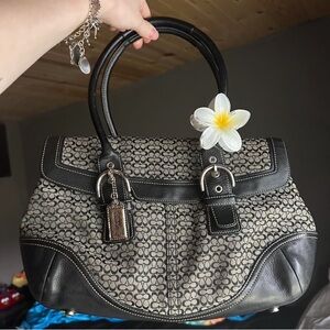 Elegant Black and Gray Women's Handbag